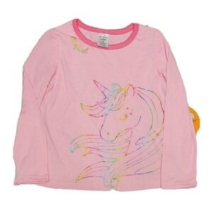 NWT Member's Mark Girls Pink Unicorn Fleece PJ Top 4T